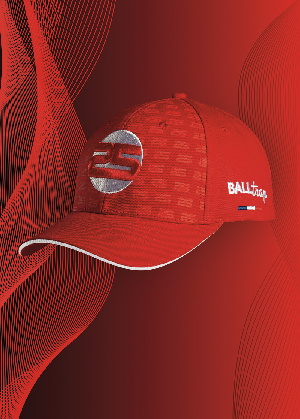 Ensemble de la casquette Ball-Trap rouge édition limitée 25, vue globale